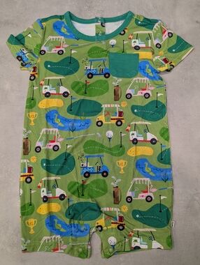 NWOT Little Sleepies Fairway Fun Bamboo Pocket Romper Shorty Size 2T